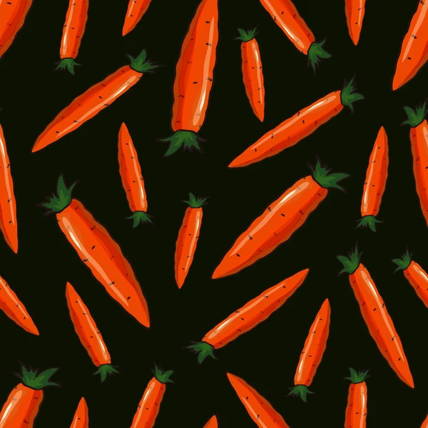 Vector seamless cartoon pattern of carrots — Stock Vector