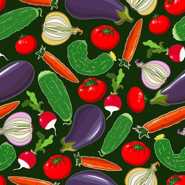 Nahtloser Hintergrund mit Gemüse — Stockvektor