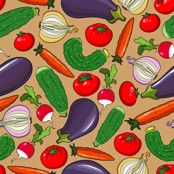 野菜とのシームレスな背景 — ストックベクタ