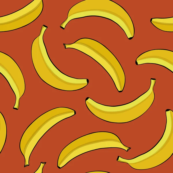 Бесшовный фон с желтыми бананами . — стоковый вектор