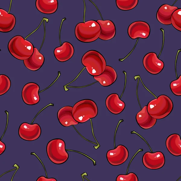 Varrat nélküli mintát berry cseresznye. — Stock Vector