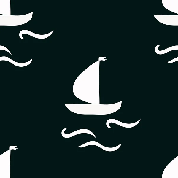 Sömlös segelbåt mönster — Stock vektor
