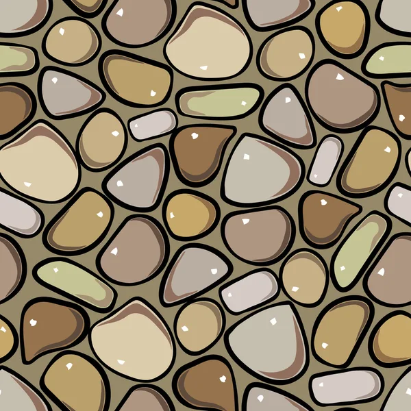 Seamless Pattern - Pebble cobblestone background — Stock Vector