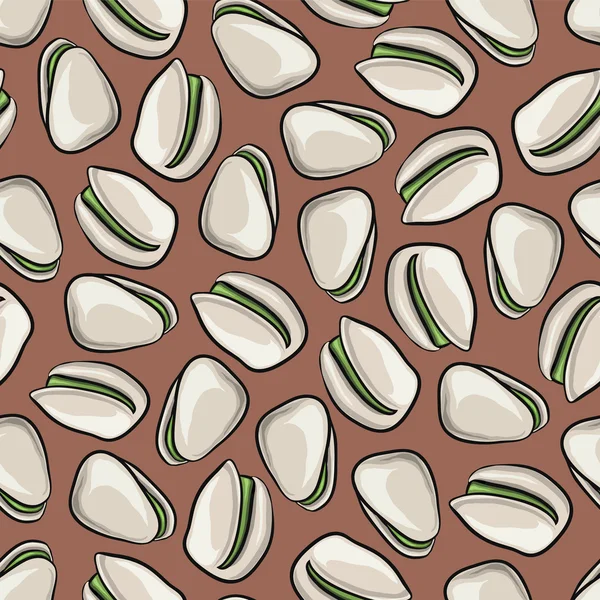 Modèle de pistaches sans couture vectoriel. Collection gravée . — Image vectorielle