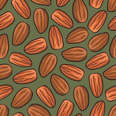 Badem fındık sorunsuz vektör arka plan