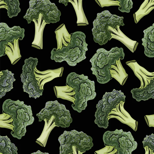 Broccoli vector seamless pattern. — Stock Vector