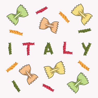 Dikişsiz desen arka plan ile makarna