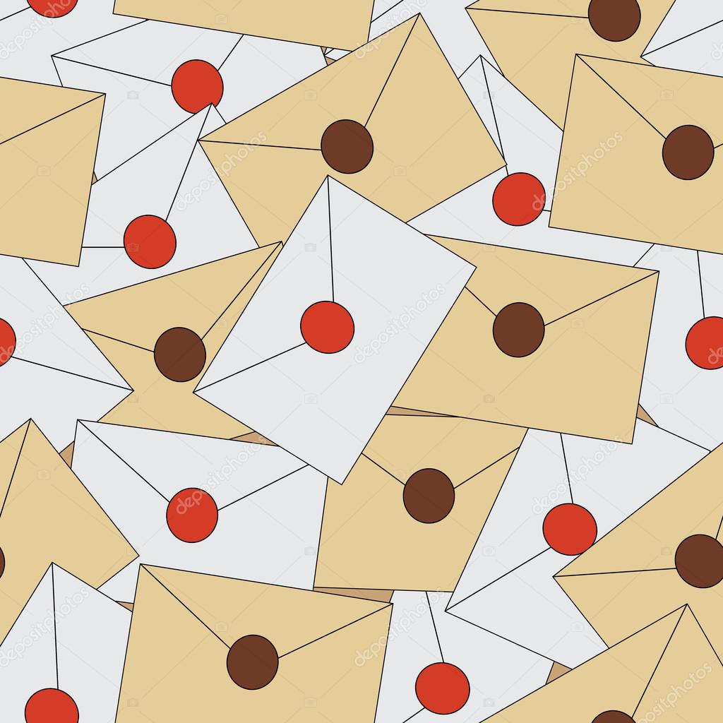 Seamless background with envelopes of letters — Stock Vector