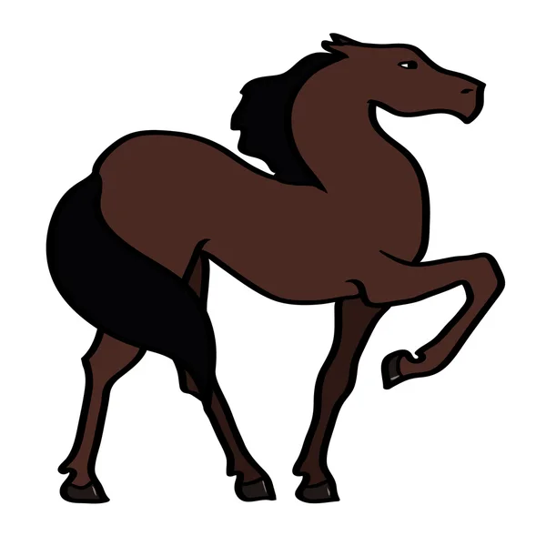 Paard staande silhouet — Stockvector