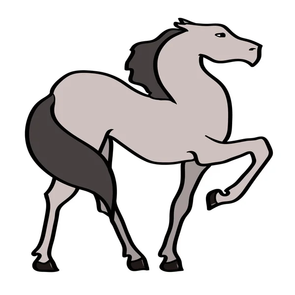 Silueta de caballo de pie — Vector de stock