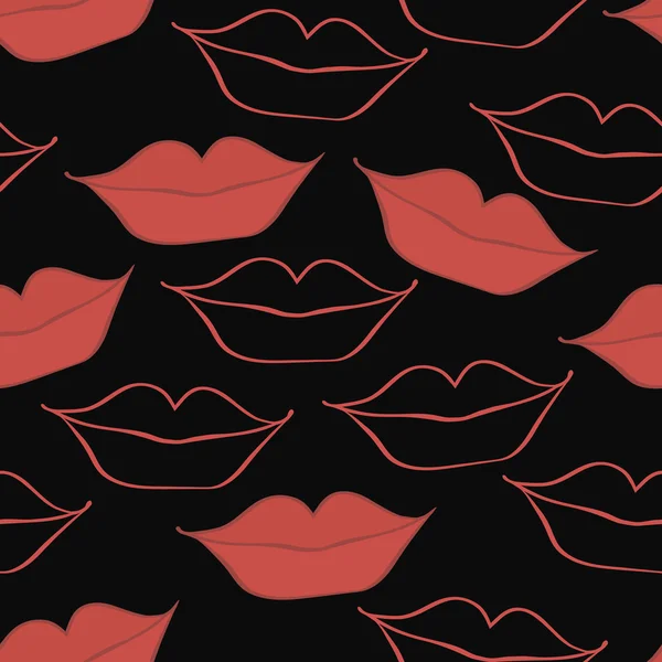 Patroon met lippen in een glimlach — Stockvector