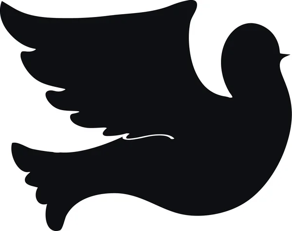 Silhouette Taube auf weißem Hintergrund — Stockvektor
