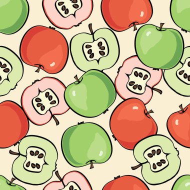 Meyve deseni. Apple sorunsuz arka plan. 