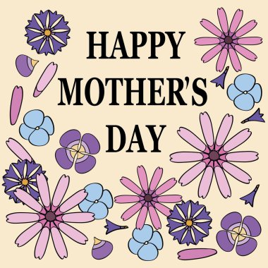 Anneler Günü tebrik kartı çiçekli