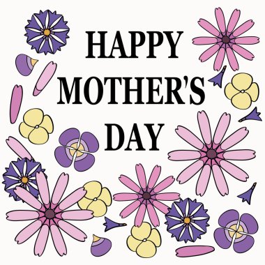 Anneler Günü tebrik kartı çiçekli