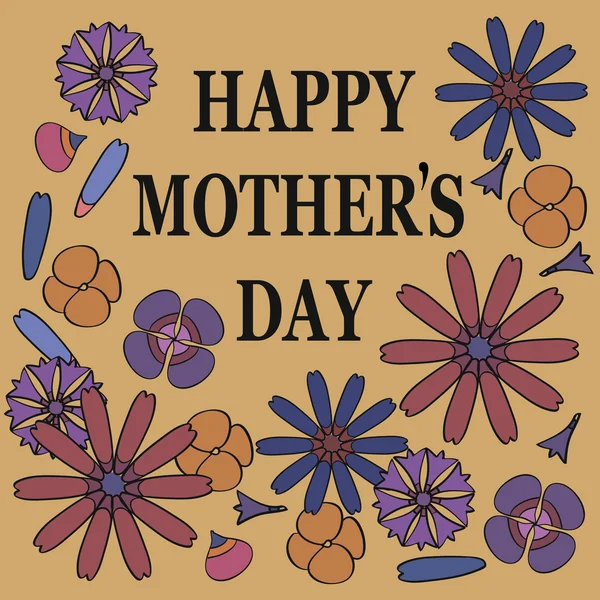 Anneler Günü tebrik kartı çiçekli