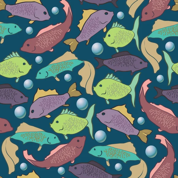 Безшовний фон з барвистою рибою — стоковий вектор