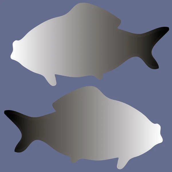 Silhouettes of two fishes — Stock Vector