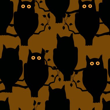 oturan bir dalda baykuşlar