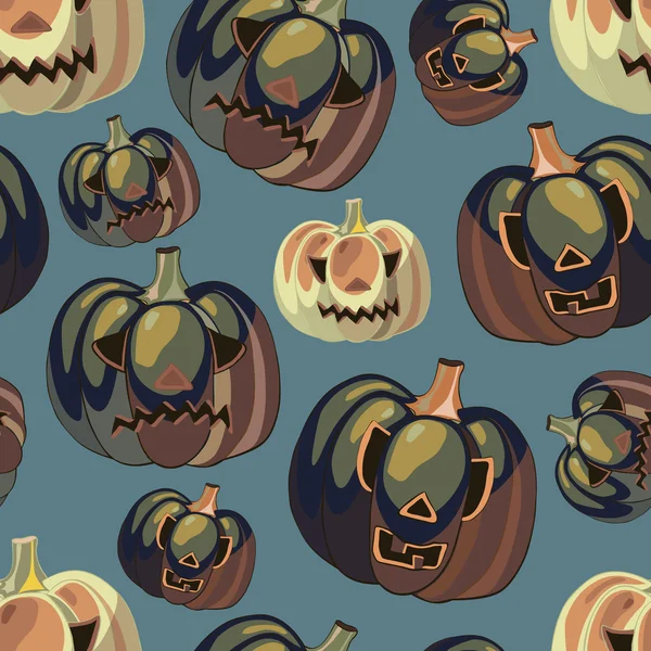 Fundo de Halloween com abóboras — Vetor de Stock