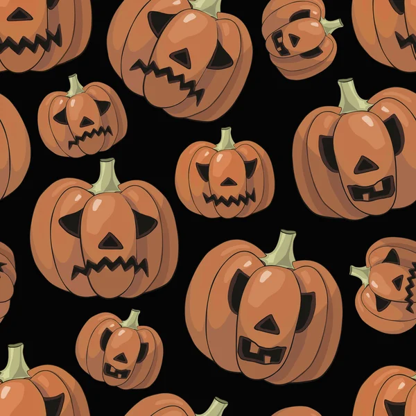 Fondo de Halloween con calabazas — Vector de stock