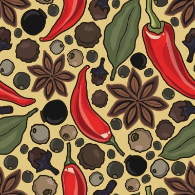 Baharat ile vektör seamless modeli