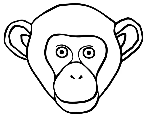 Cabeça de macaco ornamentado vetor . — Vetor de Stock