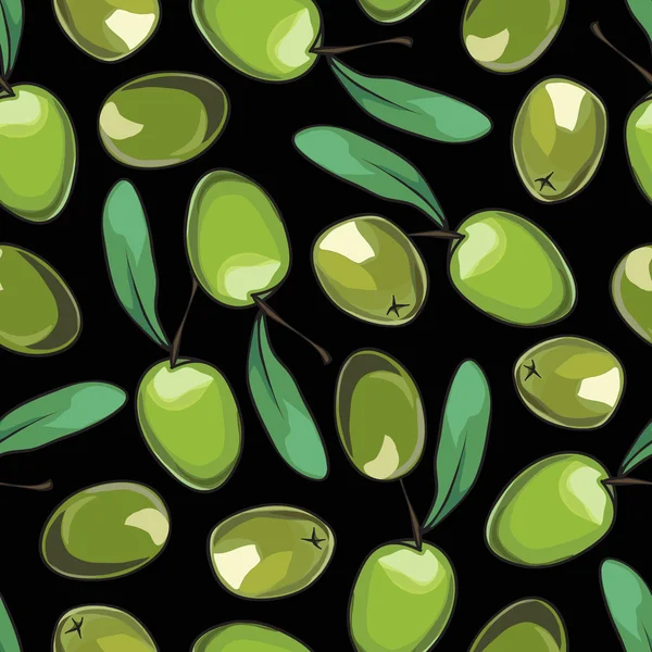 Fond sans couture avec des olives — Image vectorielle