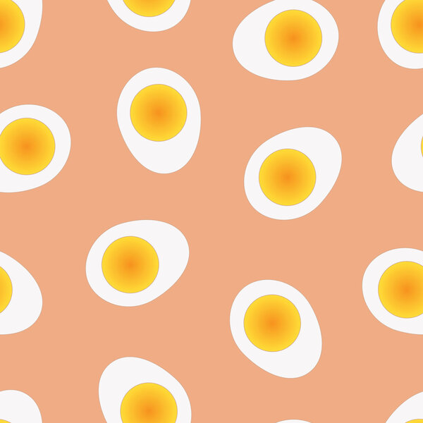 Set of boiled egg in flat icon style