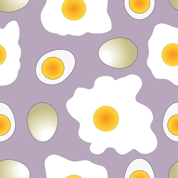 Fond drôle avec des œufs et des omelettes — Image vectorielle