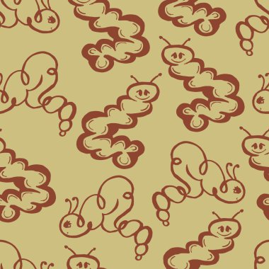 Caterpillar doodle Dikişsiz desen arka plan