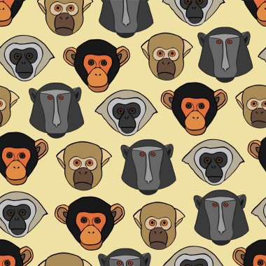 Maymun şirin yüzler ile Seamless Modeli.