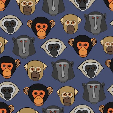 Maymun şirin yüzler ile Seamless Modeli.