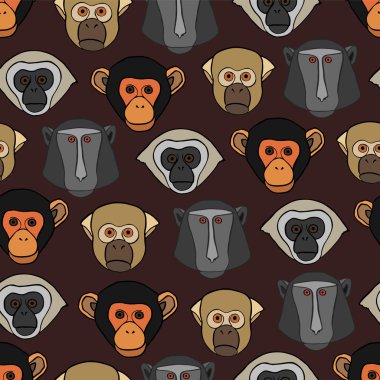 Maymun şirin yüzler ile Seamless Modeli.