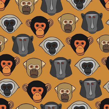 Maymun şirin yüzler ile Seamless Modeli.