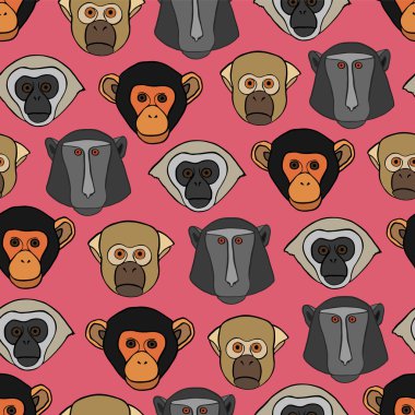 Maymun şirin yüzler ile Seamless Modeli.