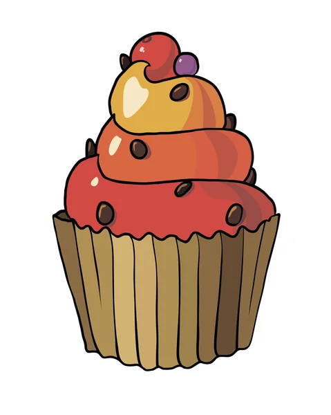 Cupcake isolé sur fond blanc — Image vectorielle