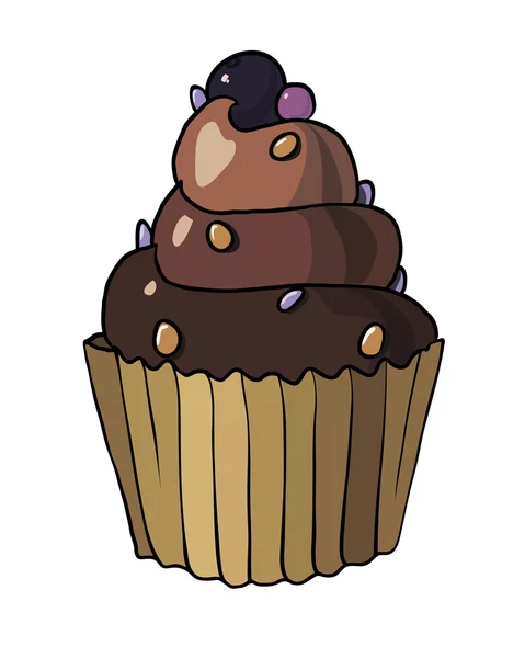 Cupcake isolé sur fond blanc — Image vectorielle