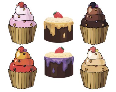 cupcake beyaz arkaplanda izole