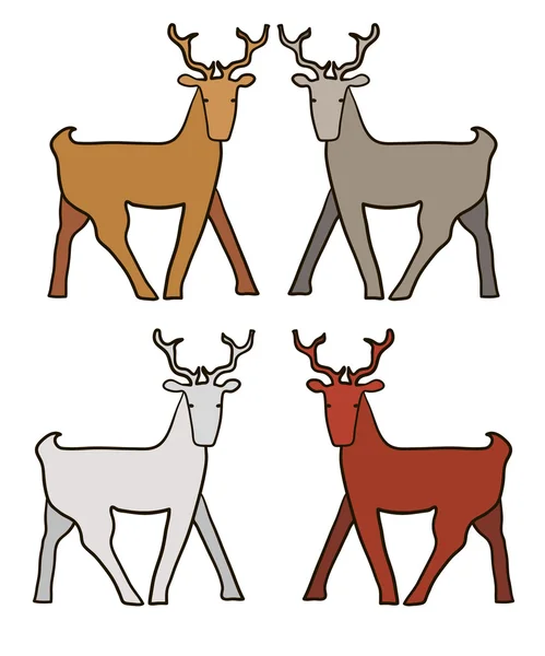 Sæt af Funny Wild Deer Animal – Stock-vektor