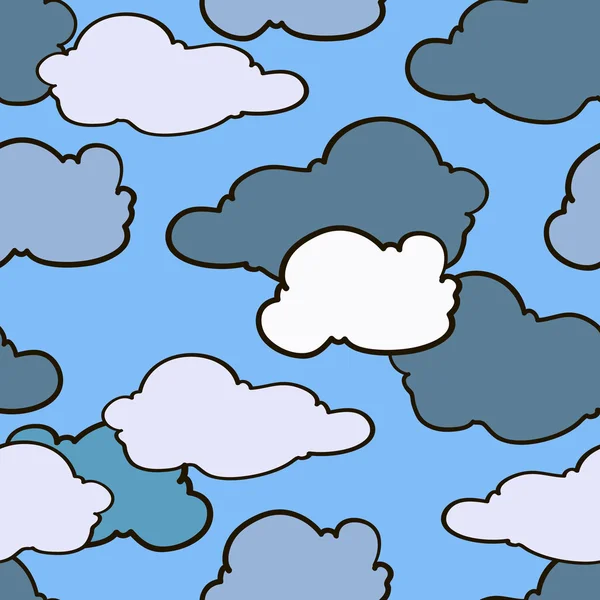 Céu com nuvens, padrão sem costura —  Vetores de Stock
