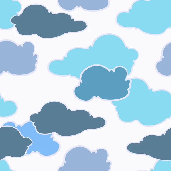 Cielo con nubes, patrón sin costuras — Vector de stock