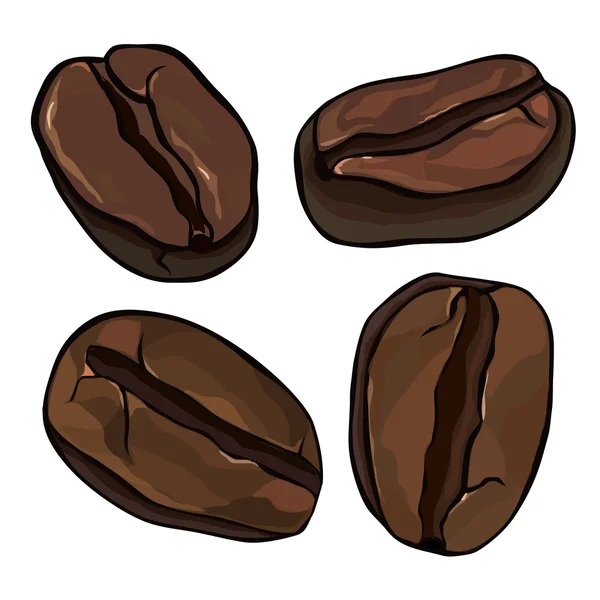 Dark coffee beans — Stock Vector