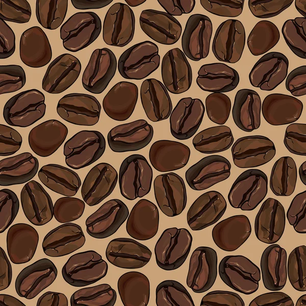 Grains de café fond sans couture, vecteur — Image vectorielle