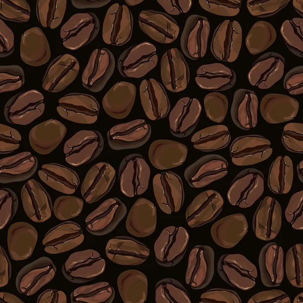 Granos de café fondo sin costura, vector — Vector de stock