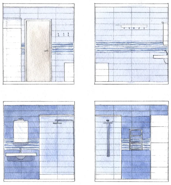 Suluboya banyo iç — Stok fotoğraf