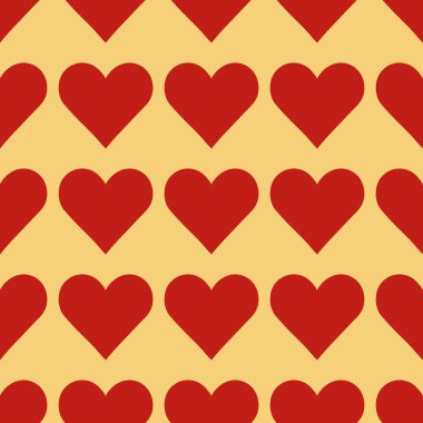 Kırmızı kalplerle kusursuz desen