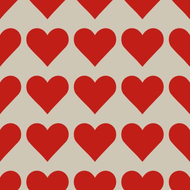 Kırmızı kalplerle kusursuz desen
