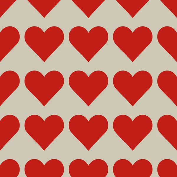 Seamless pattern with red hearts — Stock Vector