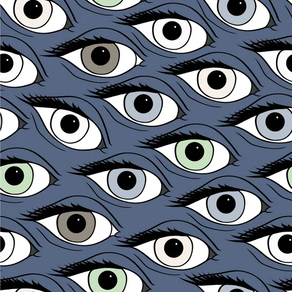 Abstract pattern with open eyes. — Stock Vector